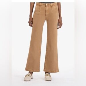 KUT from the Kloth Meg Baggy High Rise Ankle Wide Leg plus Size 14 Brown